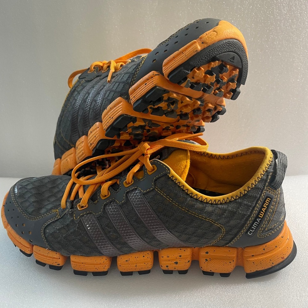 Adidas Climawarm Trail Running Mens Grey Orange Speckled Midsole Sneakers Size 9